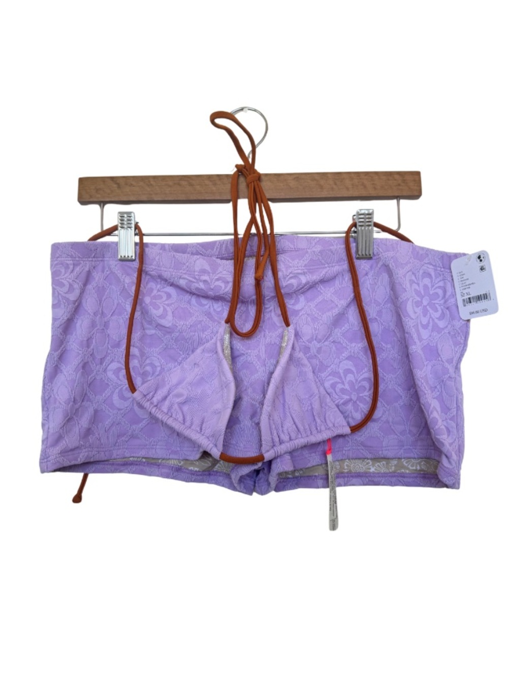 NWOT Free People Matching Swim Set | lavender Floral Jacquard | S/P & XL